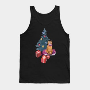 Christmas with a cat Tank Top